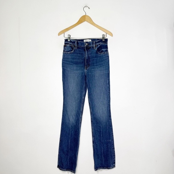 Abercrombie & Fitch 70’s Vintage Flare Ultra High Rise Blue Women's Jeans Size 2 - Picture 1 of 7